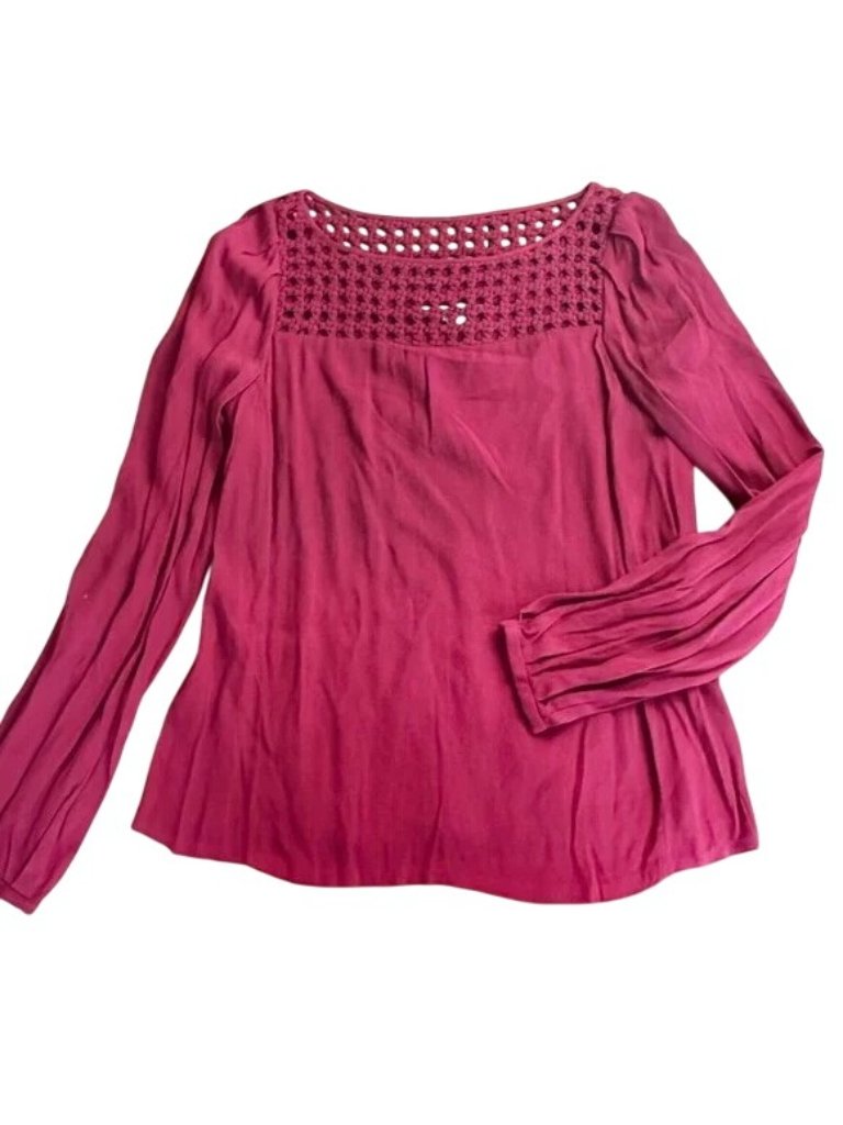 Diane Von Furstenberg Red Long Sleeve Blouse